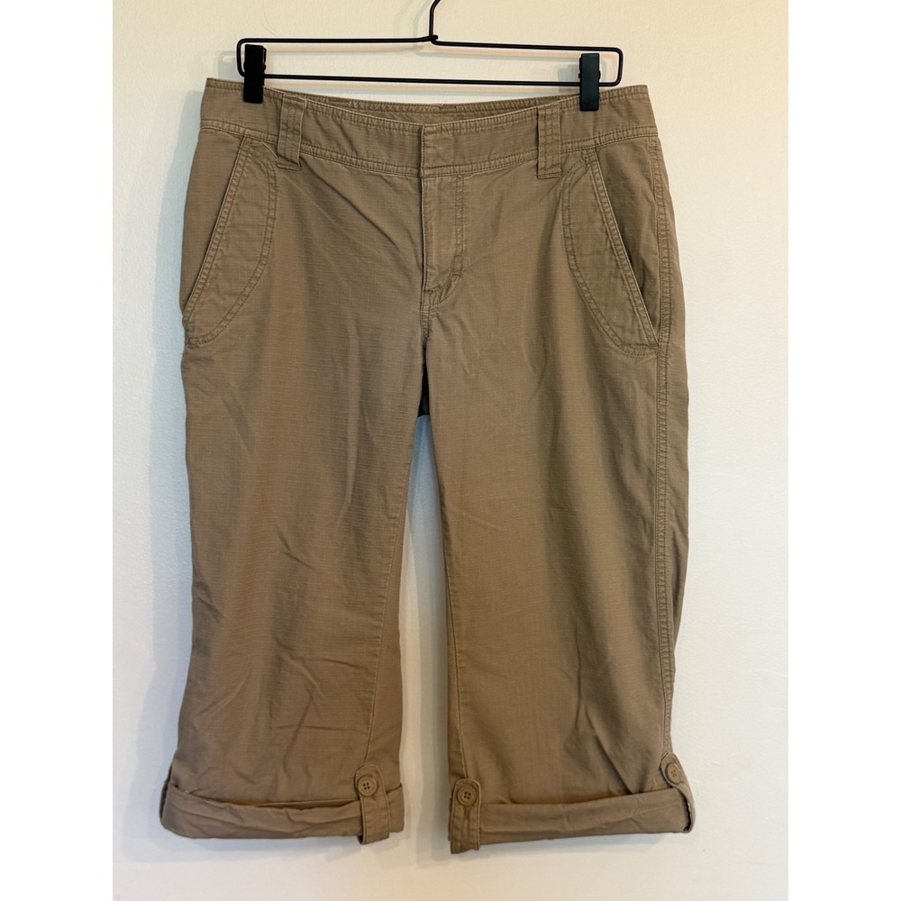 The North Face Womens Khaki Ripstop Capri Pants AU4Q Tan Hiking Size 10 Regular